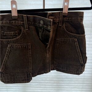 Helmut Lang Dark Brown Mini Skirt